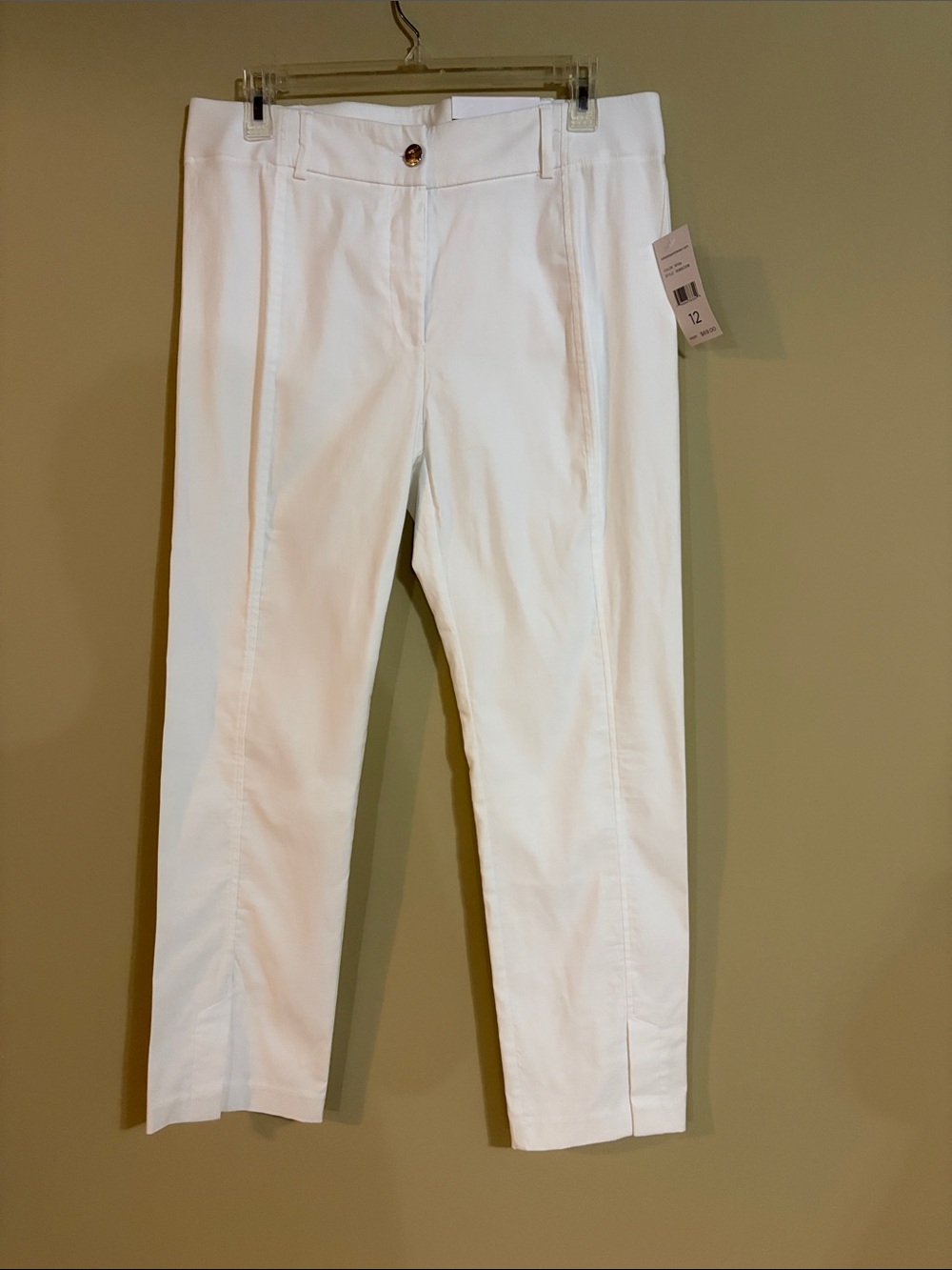 Women’s Rafaella White Stretch Cotton Pants - Classic Tailored Fit